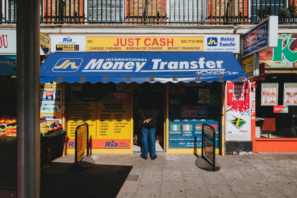 person standing in front of store